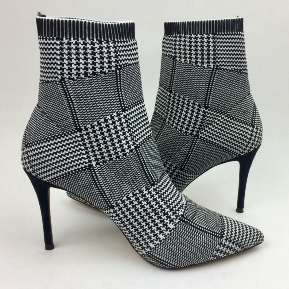 Houndstooth Ankle Boots